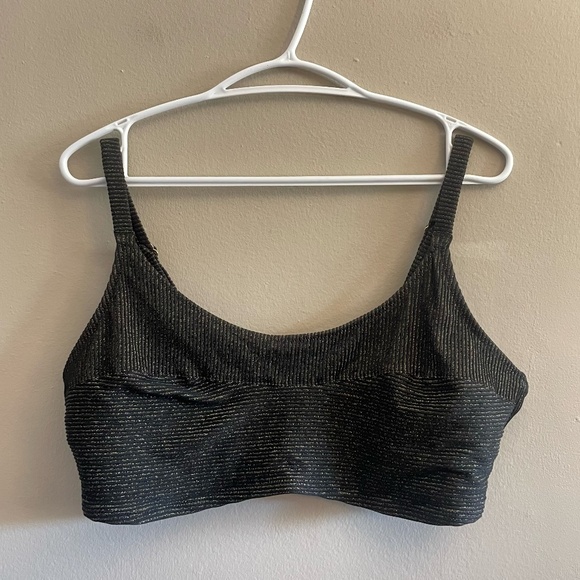 Old Navy Black & Gold Ribbed Bikini Top - Picture 1 of 11